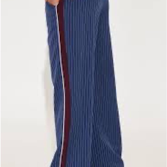 Fashion Nova Women's Navy Pinstripe Trousers - Picture 5 of 6